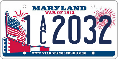 MD license plate 1AC2032