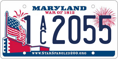 MD license plate 1AC2055