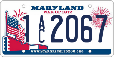 MD license plate 1AC2067