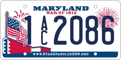 MD license plate 1AC2086