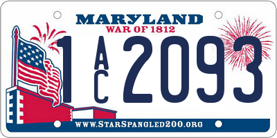 MD license plate 1AC2093