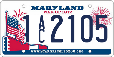 MD license plate 1AC2105