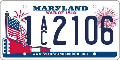 MD license plate 1AC2106