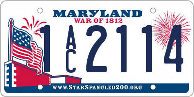MD license plate 1AC2114