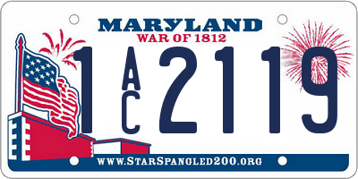MD license plate 1AC2119