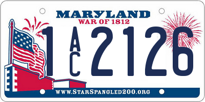 MD license plate 1AC2126