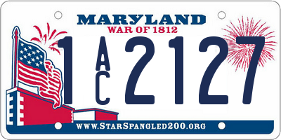 MD license plate 1AC2127