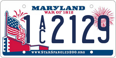MD license plate 1AC2129