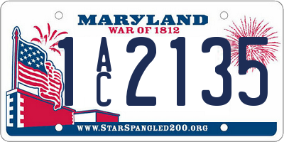 MD license plate 1AC2135