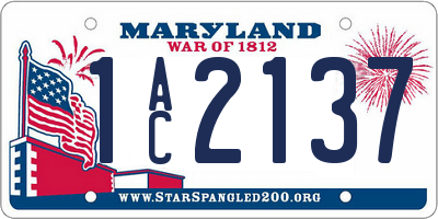MD license plate 1AC2137