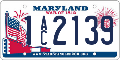 MD license plate 1AC2139