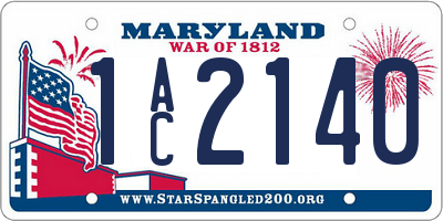 MD license plate 1AC2140