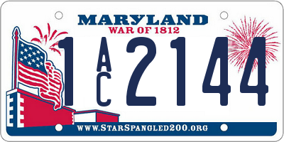 MD license plate 1AC2144