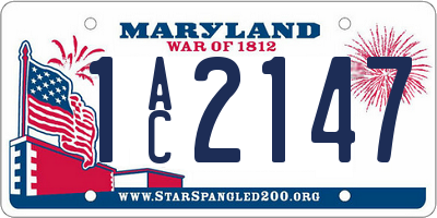 MD license plate 1AC2147