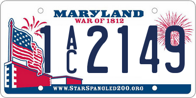 MD license plate 1AC2149