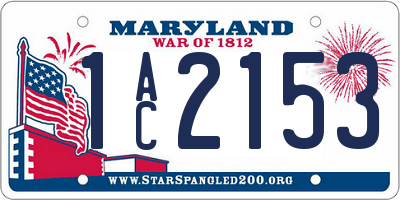 MD license plate 1AC2153