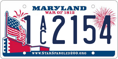 MD license plate 1AC2154