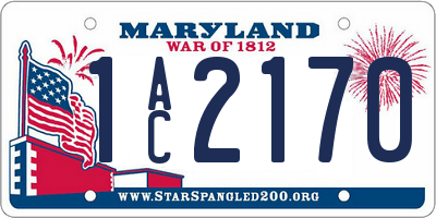 MD license plate 1AC2170