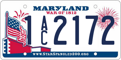 MD license plate 1AC2172