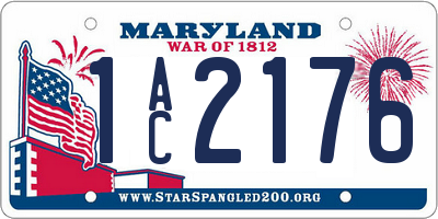 MD license plate 1AC2176