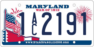MD license plate 1AC2191