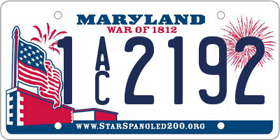 MD license plate 1AC2192