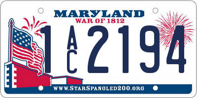 MD license plate 1AC2194