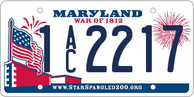 MD license plate 1AC2217