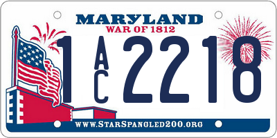 MD license plate 1AC2218