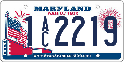 MD license plate 1AC2219