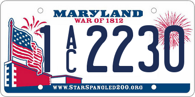 MD license plate 1AC2230