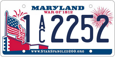 MD license plate 1AC2252
