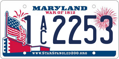 MD license plate 1AC2253