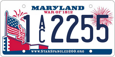 MD license plate 1AC2255