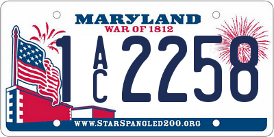 MD license plate 1AC2258