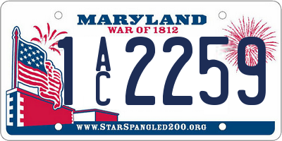 MD license plate 1AC2259
