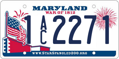 MD license plate 1AC2271