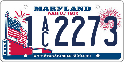 MD license plate 1AC2273