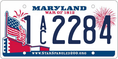 MD license plate 1AC2284