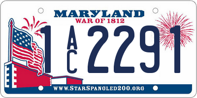 MD license plate 1AC2291