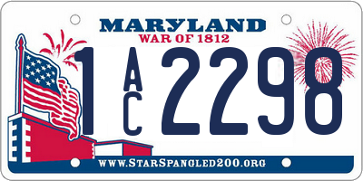 MD license plate 1AC2298