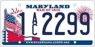 MD license plate 1AC2299