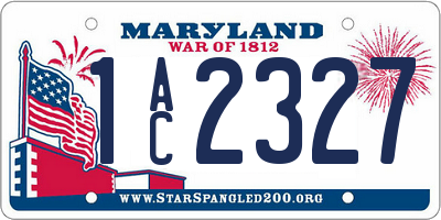 MD license plate 1AC2327