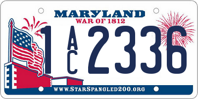 MD license plate 1AC2336