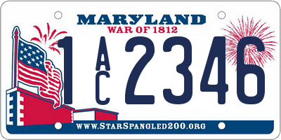 MD license plate 1AC2346