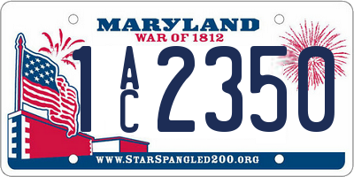 MD license plate 1AC2350
