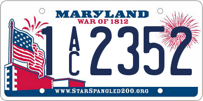 MD license plate 1AC2352