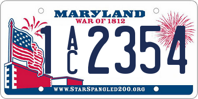 MD license plate 1AC2354