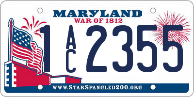 MD license plate 1AC2355