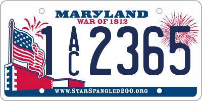 MD license plate 1AC2365